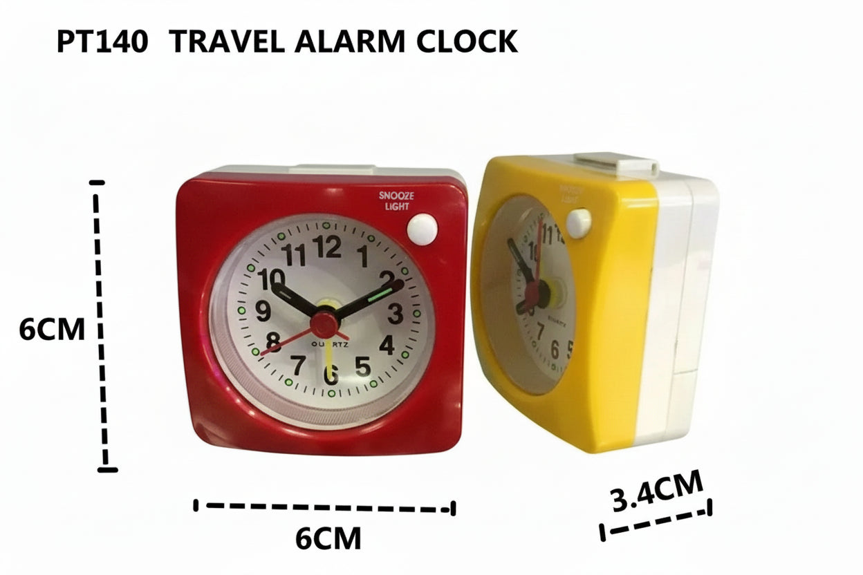 Mini Vierkante Wekker – Retro Vormgeving & Kleurrijk (4 kleuren)