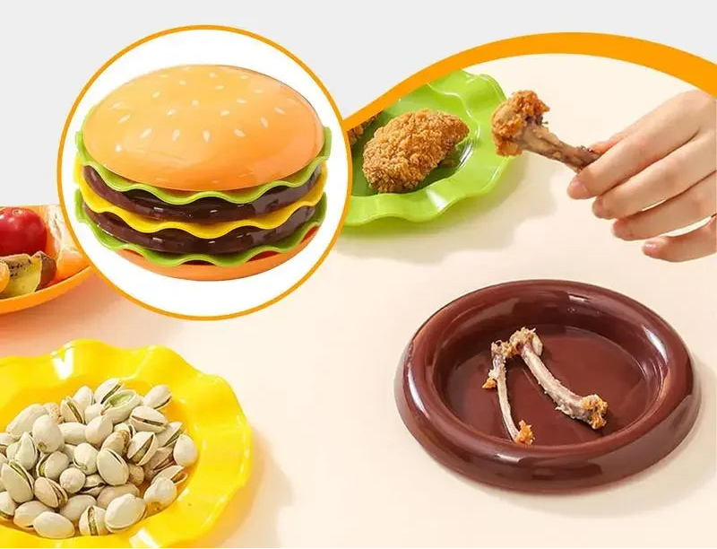 Hamburger Stapelbord Set – Speelse Burgerborden (5- of 7-delig)