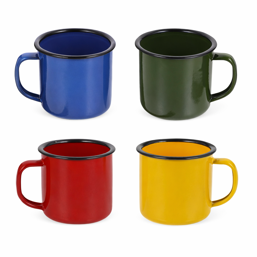 2-delige Vintage Emaille Mokken