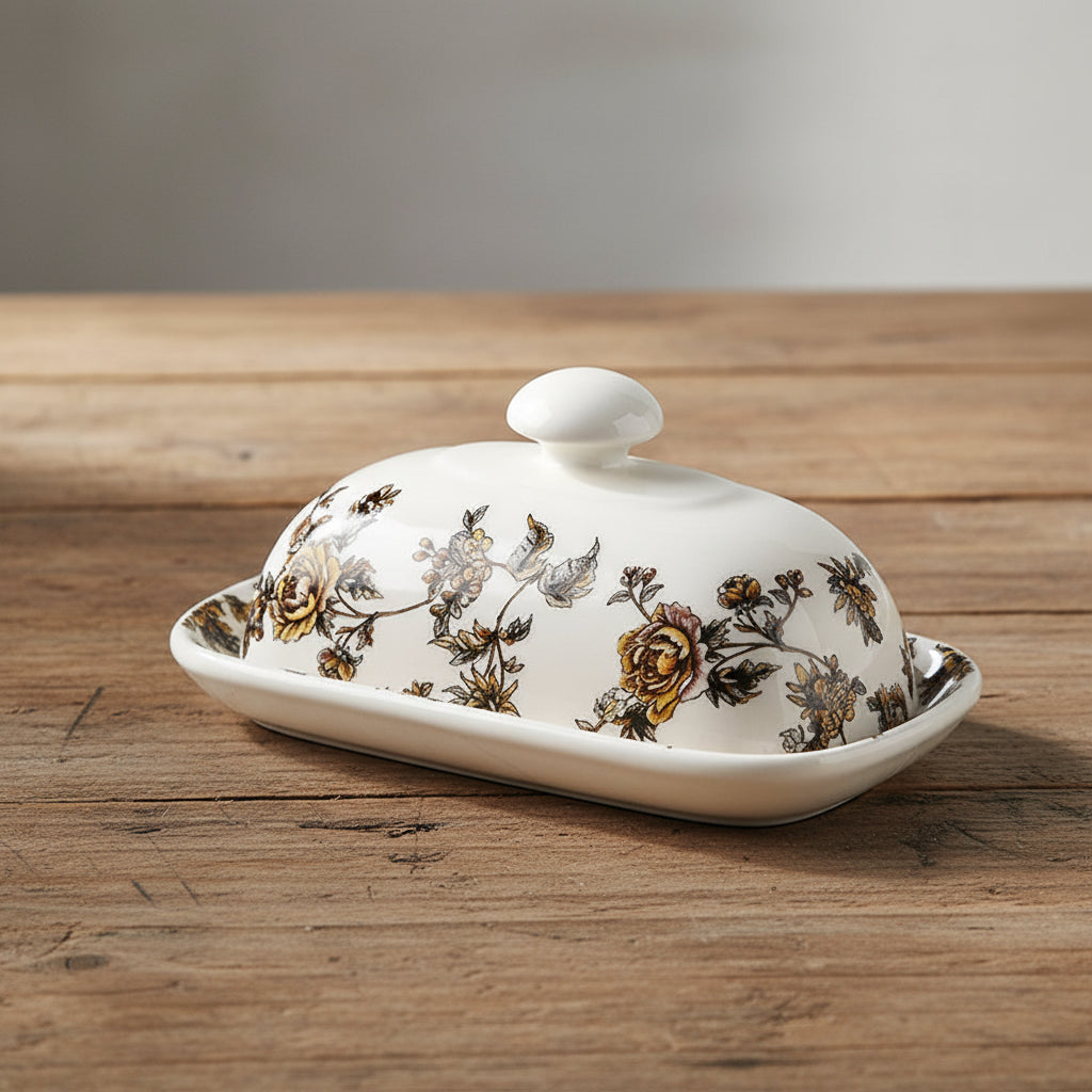 Handbeschilderde Keramische Botervloot