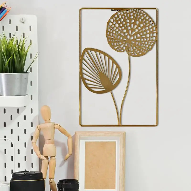 Gouden Metalen Bladeren – Minimalistische Wanddecoratie (5 varianten)