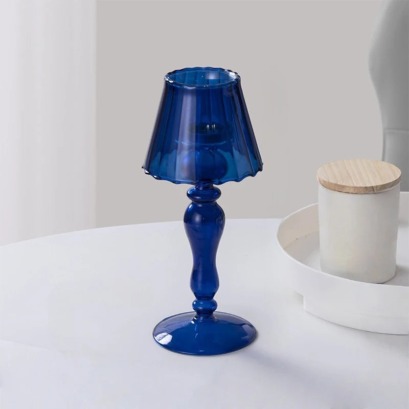 Mini Lamp Light – Sfeervolle Glazen Kaarsenhouder in Lampvorm