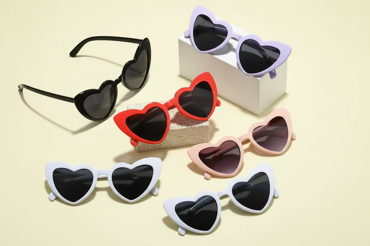 Hartvormige Zonnebril Dames – Vintage Fashion Zonnebril met UV-Bescherming (11 kleuren)