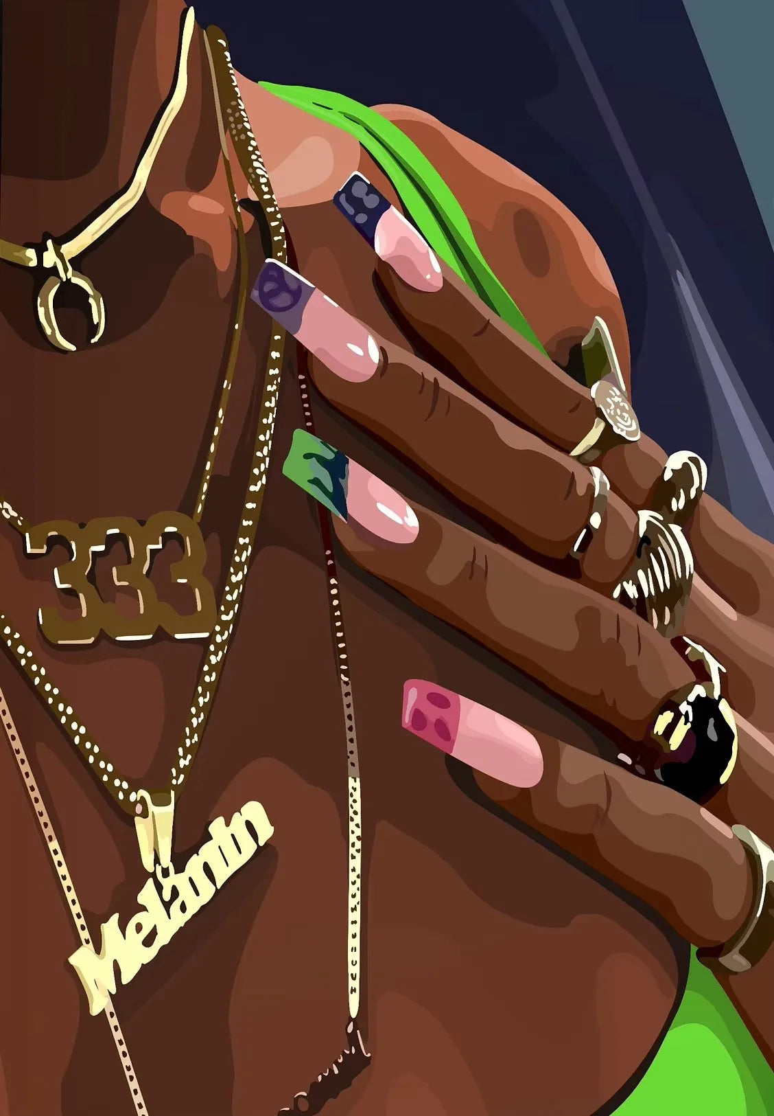 Black Girl Wall Art Canvas – Poster met Goudaccenten (14 varianten)