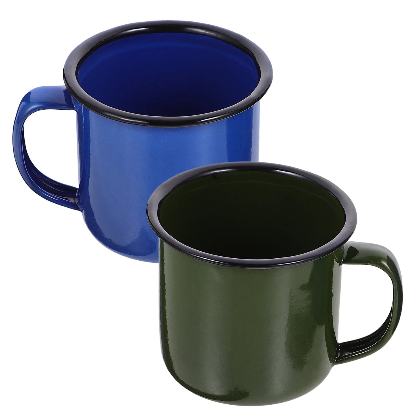 2-delige Vintage Emaille Mokken