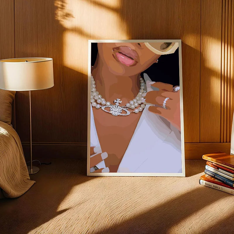 Black Girl Wall Art Canvas – Poster met Goudaccenten (14 varianten)