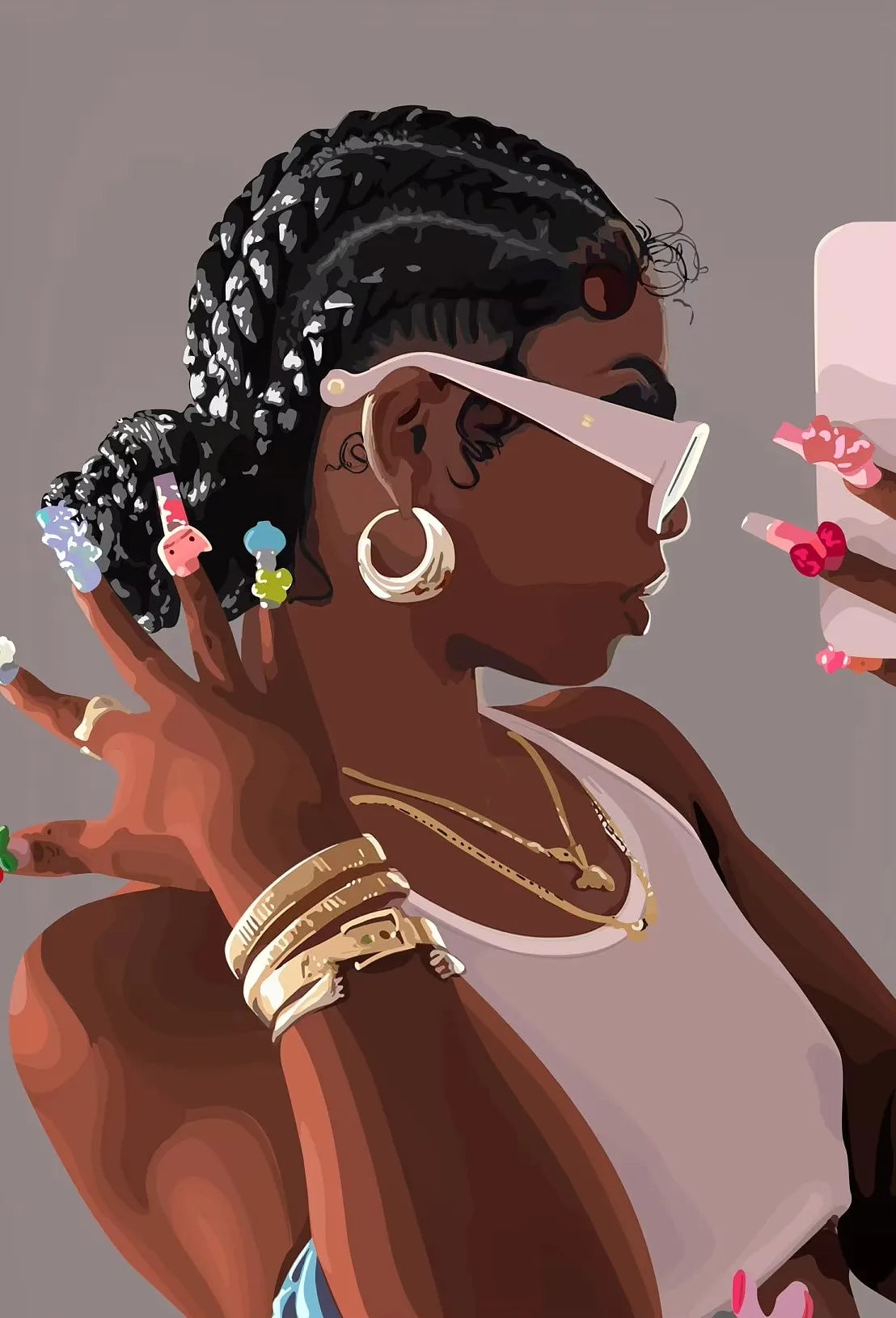 Black Girl Wall Art Canvas – Poster met Goudaccenten (14 varianten)