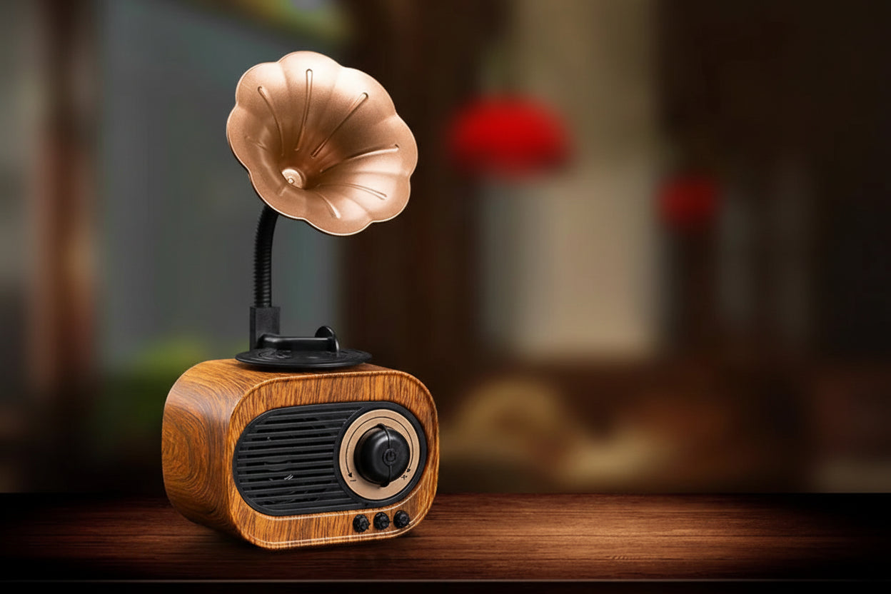 Draagbare Retro FM Radio – Bluetooth & Oplaadbaar Vintage Design