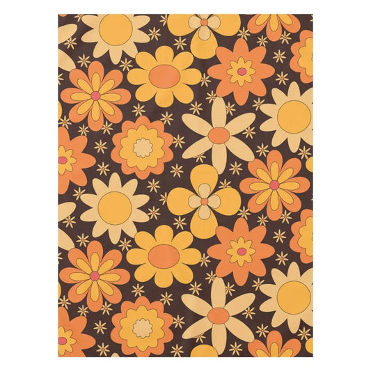 Groovy Flower Power Tafelkleed – Retro Bloemen vibes