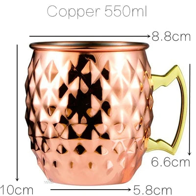Moscow Mule Mok – Koperkleurige Cocktailmok (6 kleuren)