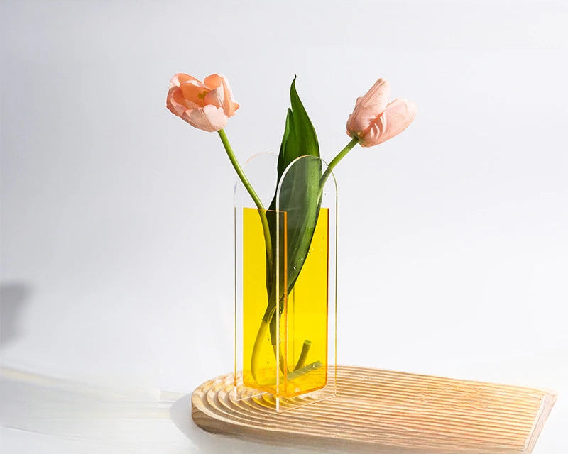 Architectural Acrylic Vase – Modern Design Piece