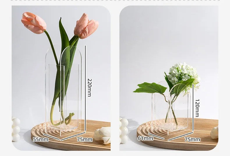 Architectural Acrylic Vase – Modern Design Piece