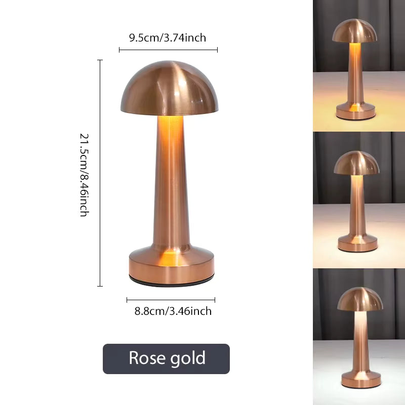 LED Paddenstoel Tafellamp – Touch Control & Draadloos Design (5 kleuren)