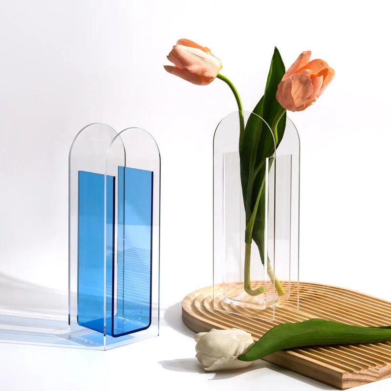Architectural Acrylic Vase – Modern Design Piece