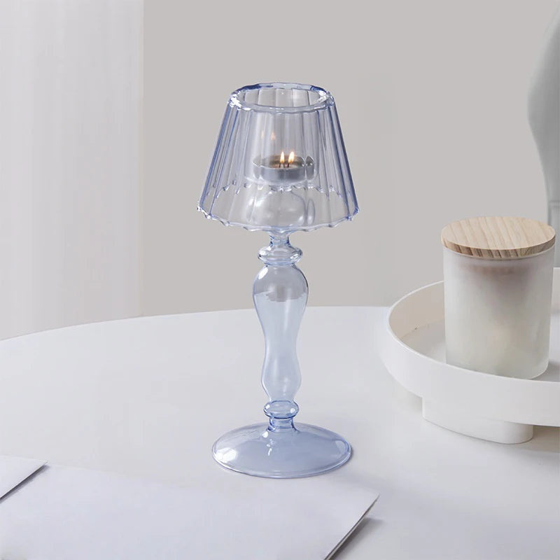 Mini Lamp Light – Sfeervolle Glazen Kaarsenhouder in Lampvorm