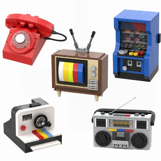 Retro Apparaten Bouwstenen Set – Creatieve Mini Modellen om te Bouwen (5 varianten)