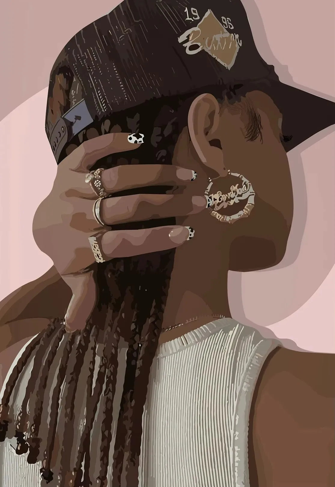 Black Girl Wall Art Canvas – Poster met Goudaccenten (14 varianten)