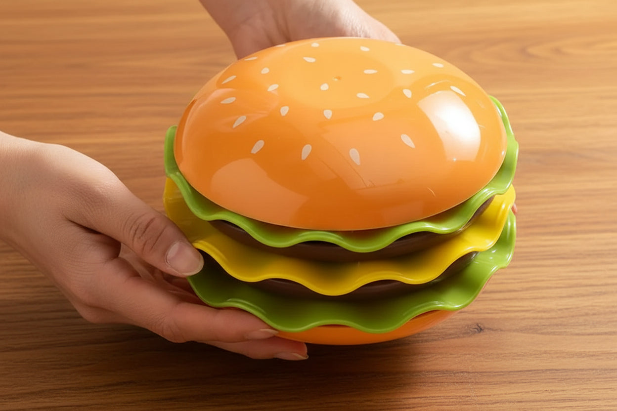 Hamburger Stapelbord Set – Speelse Burgerborden (5- of 7-delig)