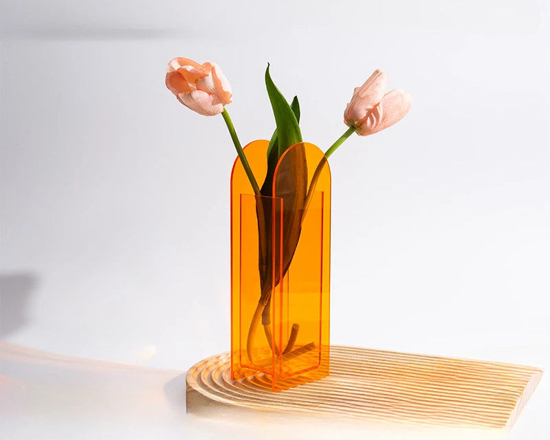 Architectural Acrylic Vase – Modern Design Piece