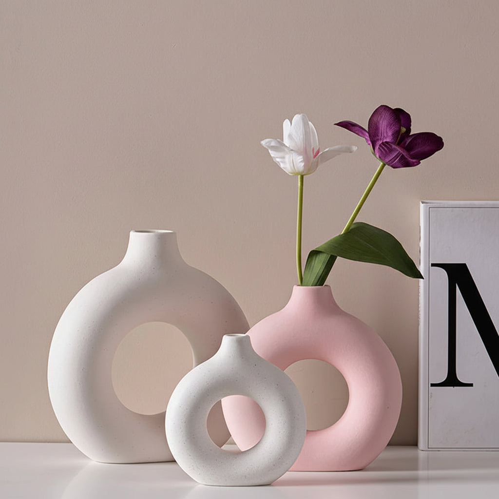 Keramische Opengewerkte Vaas - (2 kleuren)