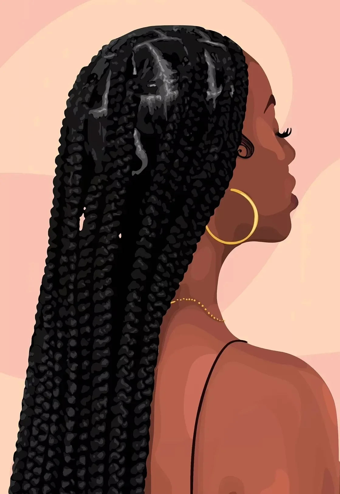 Black Girl Wall Art Canvas – Poster met Goudaccenten (14 varianten)