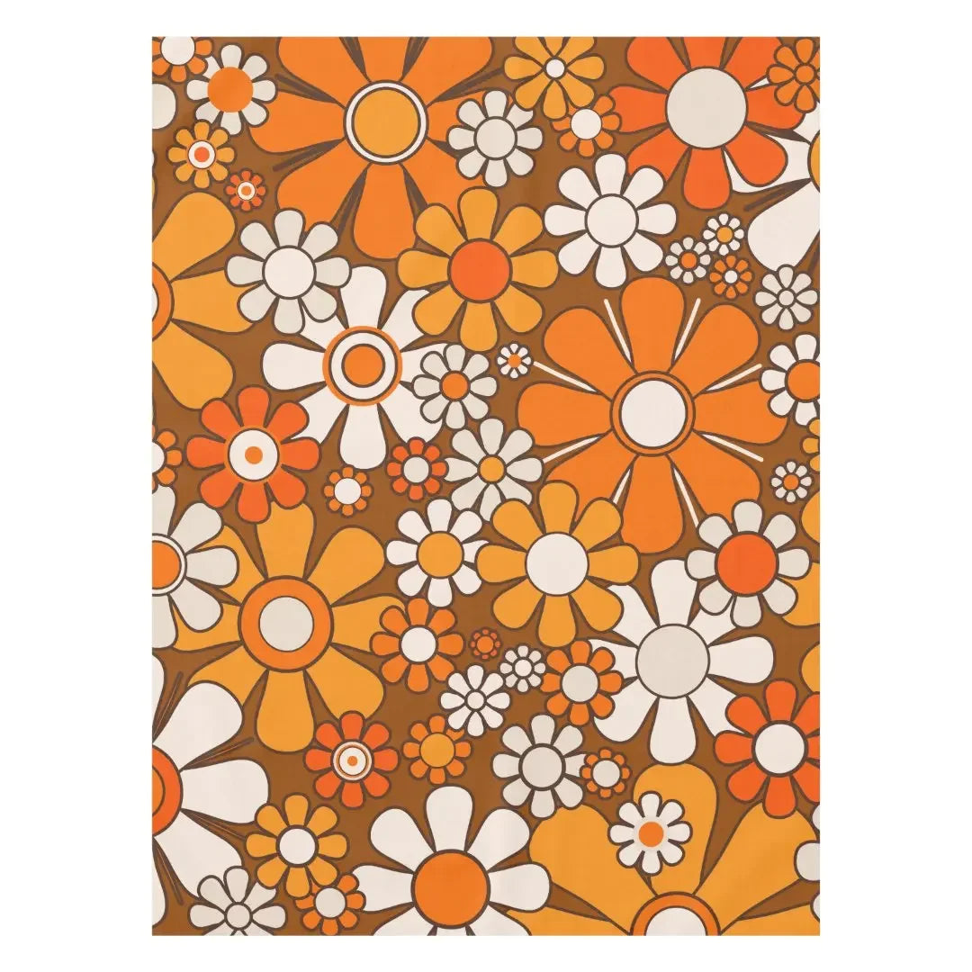 Groovy Flower Power Tafelkleed – Retro Bloemen vibes