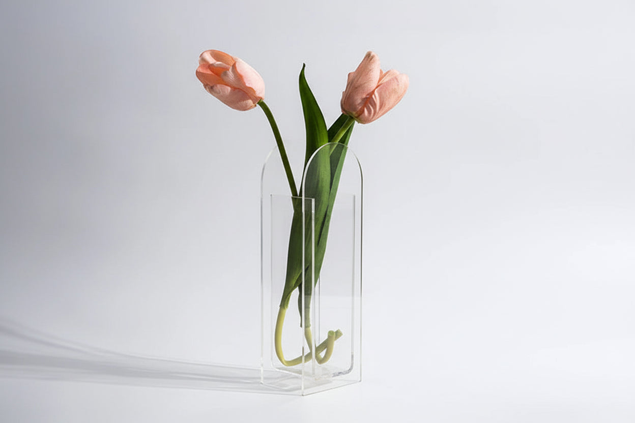 Architectural Acrylic Vase – Modern Design Piece
