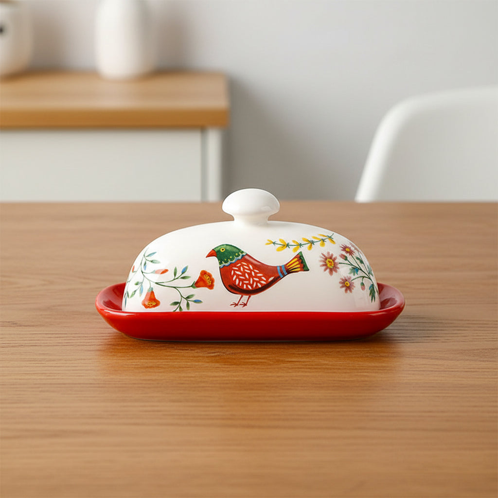 Handbeschilderde Keramische Botervloot