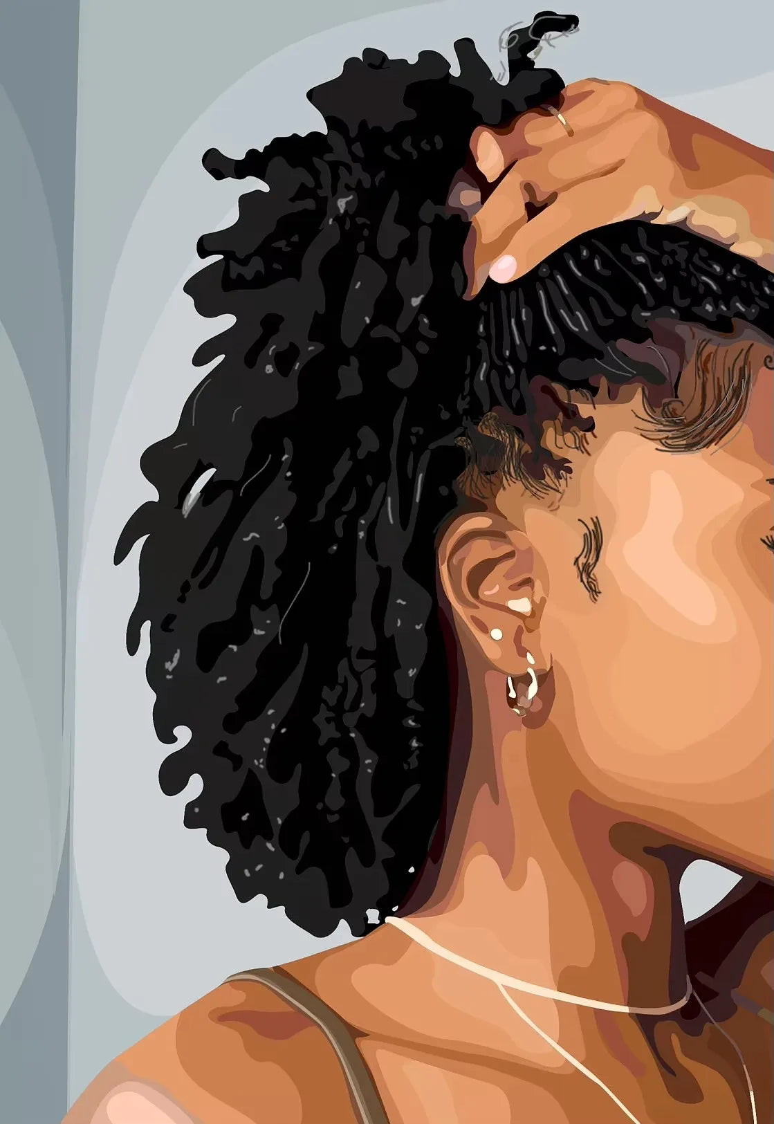 Black Girl Wall Art Canvas – Poster met Goudaccenten (14 varianten)