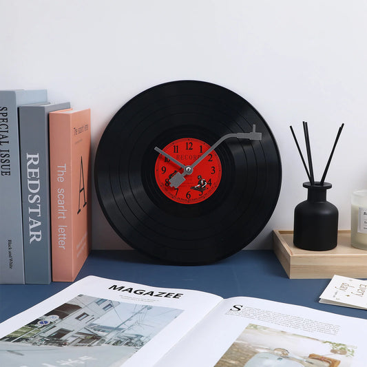 Vintage Vinyl Wandklok – Retro Music Statement