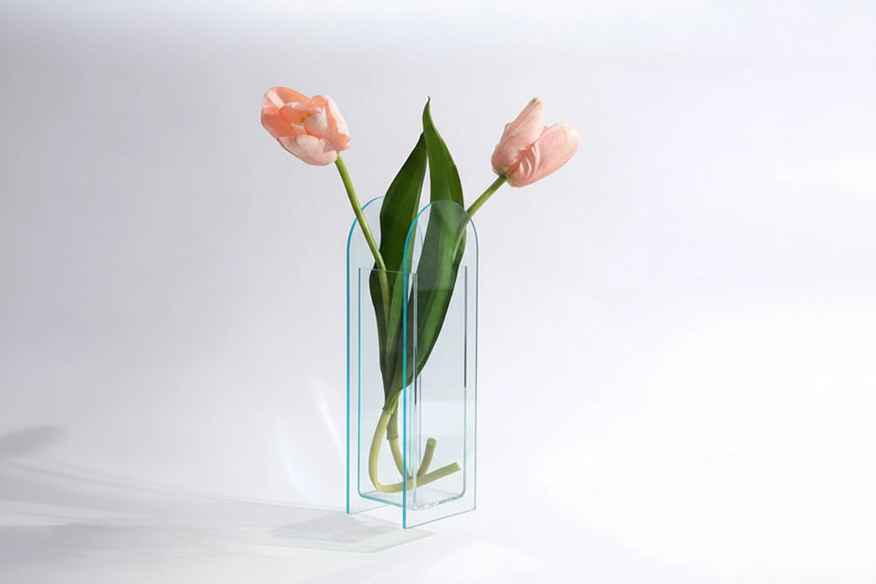 Architectural Acrylic Vase – Modern Design Piece