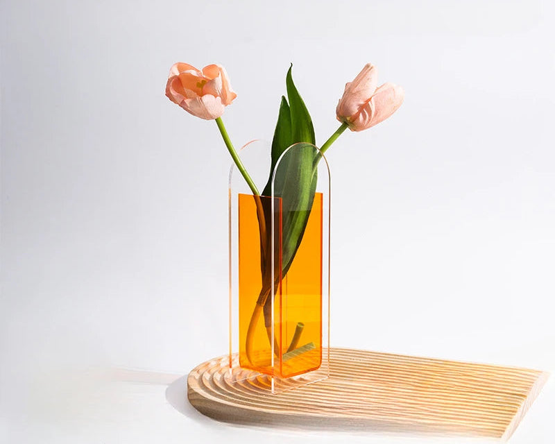 Architectural Acrylic Vase – Modern Design Piece