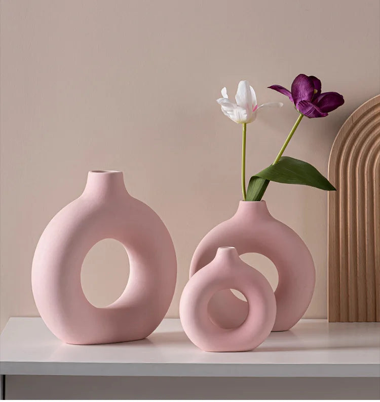 Keramische Opengewerkte Vaas - (2 kleuren)