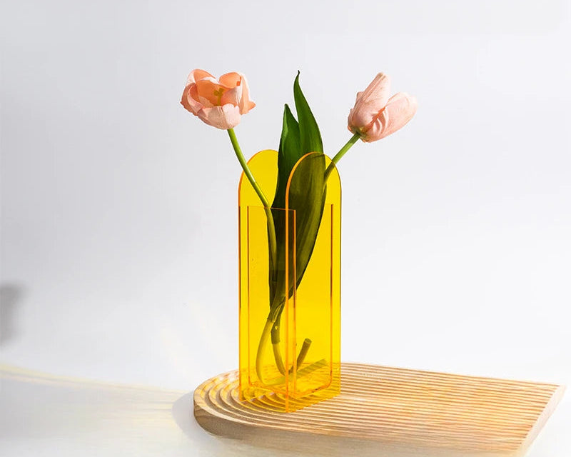 Architectural Acrylic Vase – Modern Design Piece