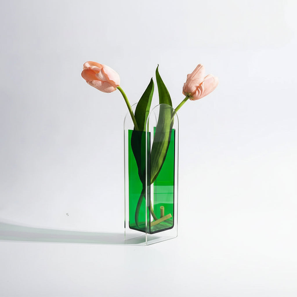 Architectural Acrylic Vase – Modern Design Piece