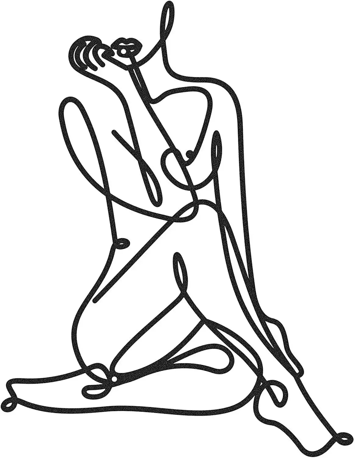 Minimalistische Metalen Vrouw Wire Art – Abstracte Wanddecoratie