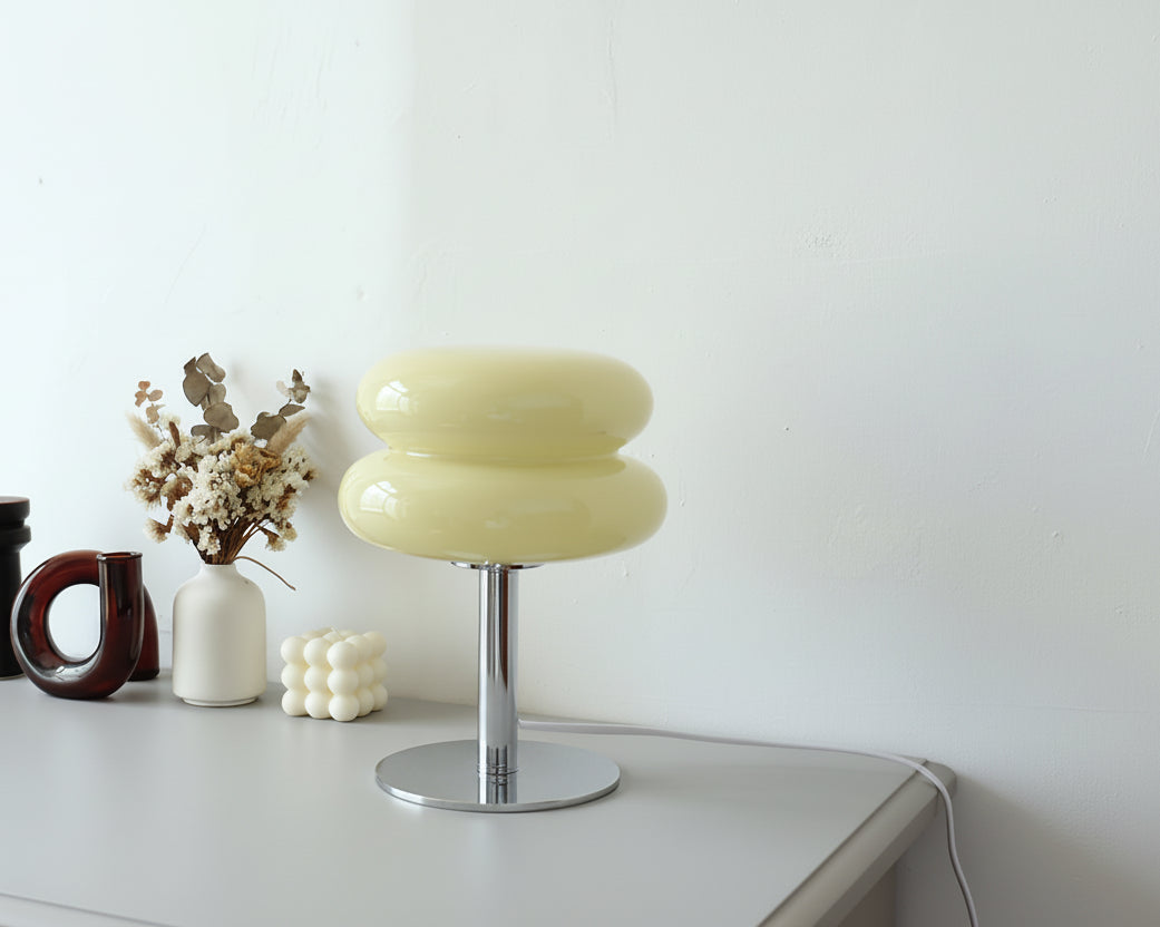 Macaron Glazen Tafellamp – Zachte Sfeer met Dimbaar Licht (4 kleuren)