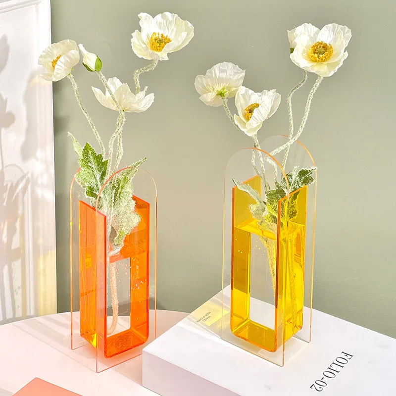 Architectural Acrylic Vase – Modern Design Piece