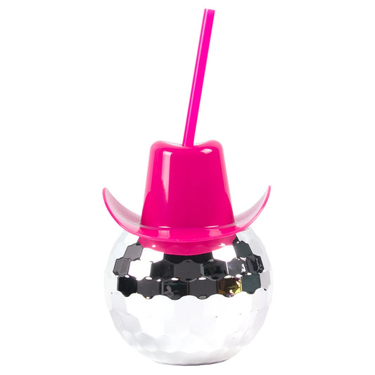 Disco Ball Cup with Straw & Hat – De Ultieme Party Drinkbeker