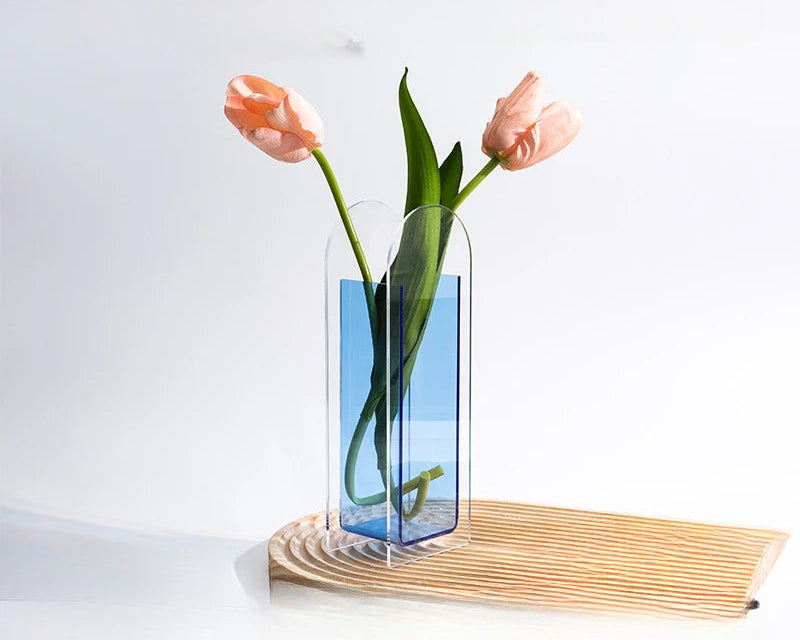 Architectural Acrylic Vase – Modern Design Piece