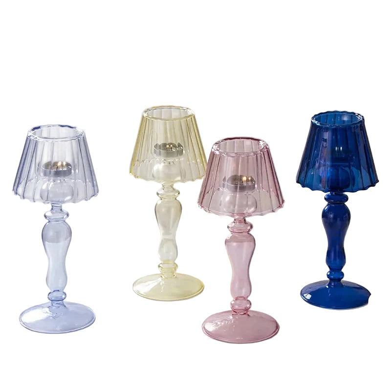 Mini Lamp Light – Sfeervolle Glazen Kaarsenhouder in Lampvorm
