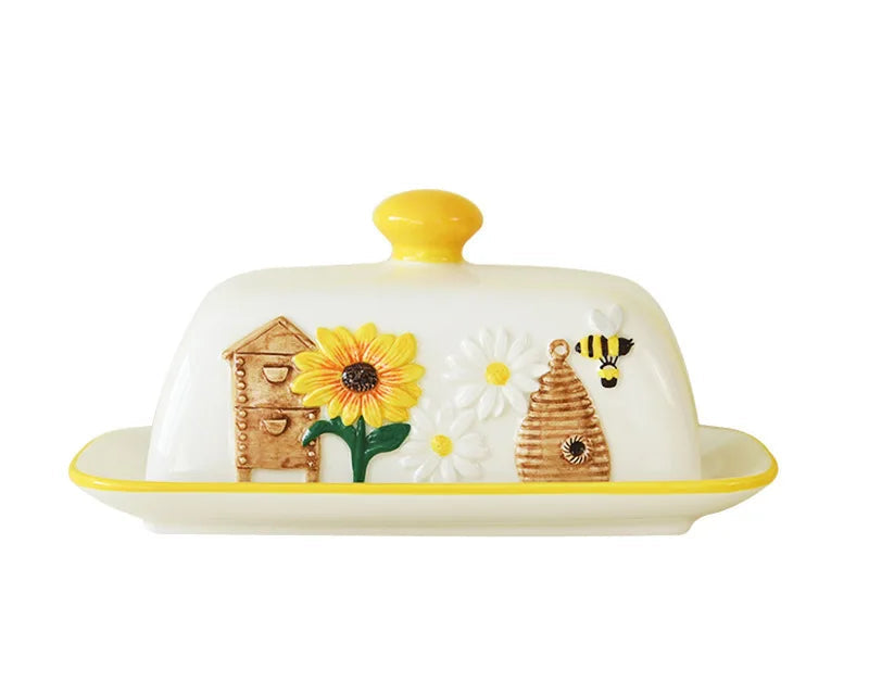 Keramische Botervloot – Bij & Zonnebloem Design