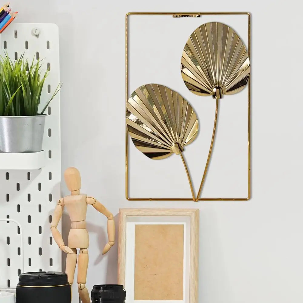 Gouden Metalen Bladeren – Minimalistische Wanddecoratie (5 varianten)