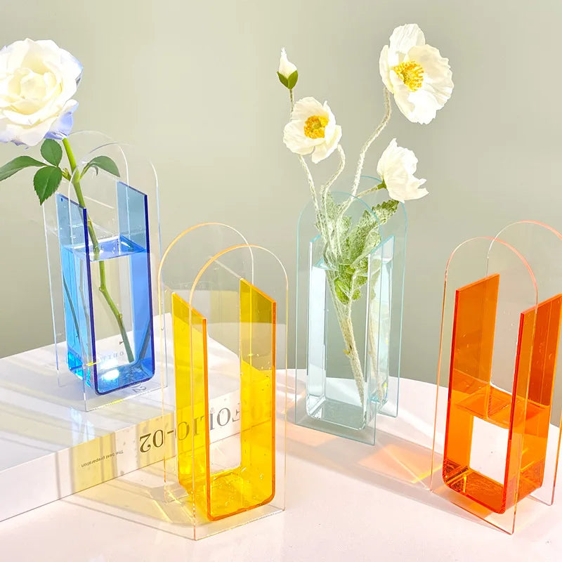 Architectural Acrylic Vase – Modern Design Piece