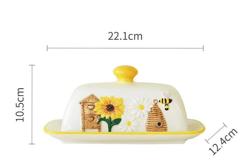 Keramische Botervloot – Bij & Zonnebloem Design