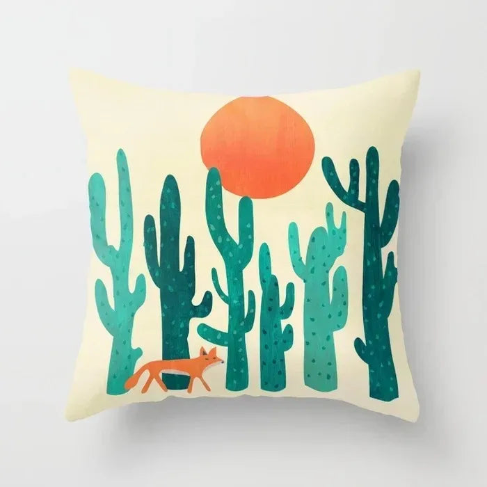 Geometrische Landschap Kussenhoes – Bergen, Zon & Maan (17 varianten)